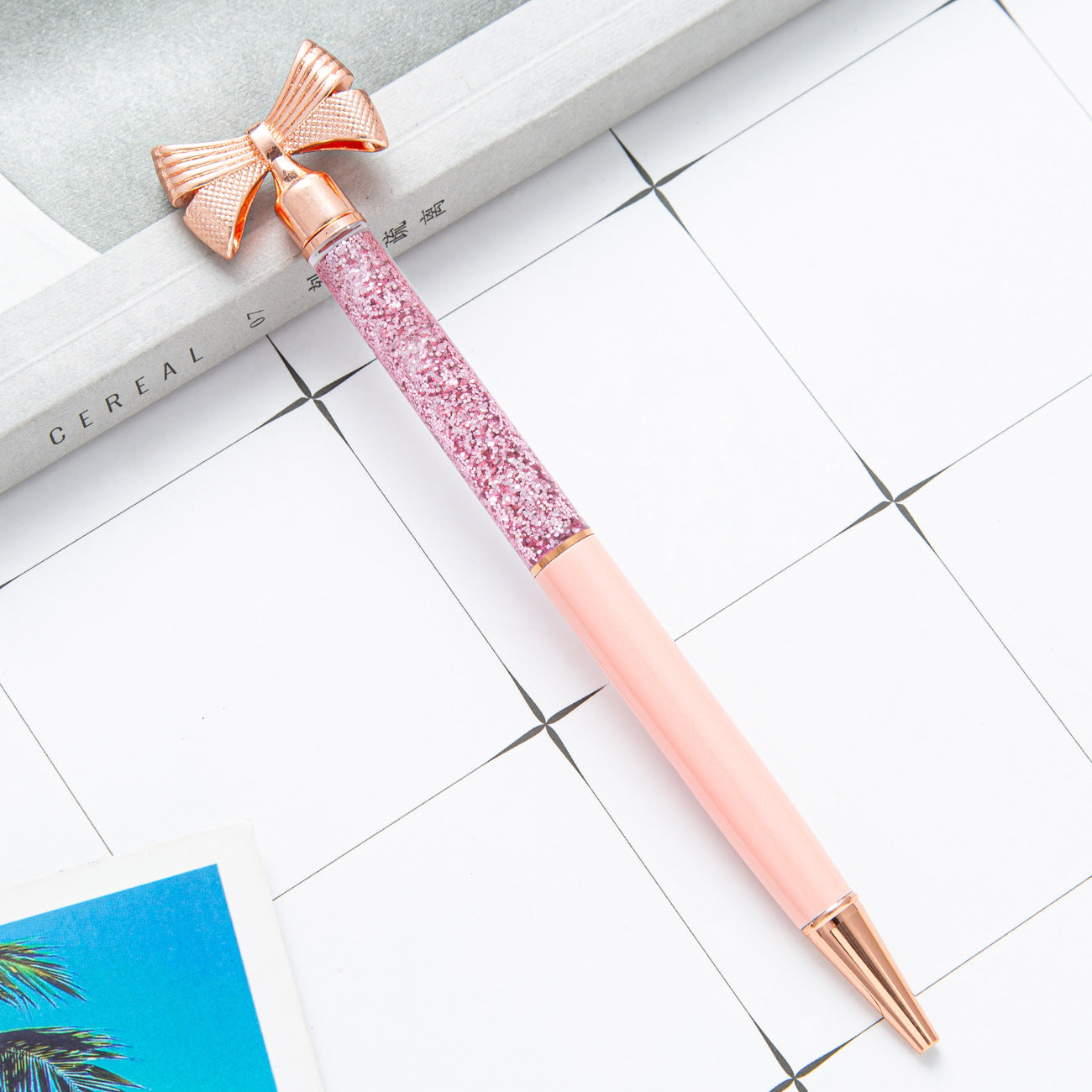 Wholesale Gold Pink Bow Metal Ballpoint Pen